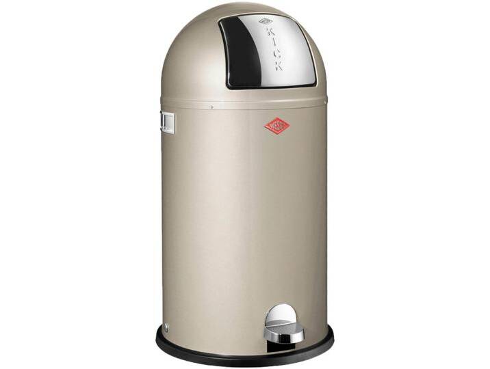 Mülleimer WESCO Kickboy , silber (neusilber), B:40cm H:75,5cm T:40cm, Stahlblech, Mülleimer, Abfallsammler, 40 Liter von Wesco