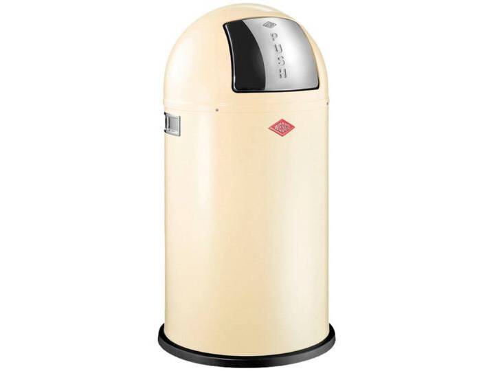 Mülleimer WESCO Pushboy , braun (mandel), B:40cm H:75,5cm T:40cm, Stahlblech, Mülleimer, Abfallsammler, 50 Liter von Wesco