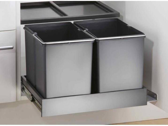 WESCO Einbaumülleimer ® Traditionline Double-Shorty 345 K/500-2 mit Mitnehmer anthrazit von Wesco