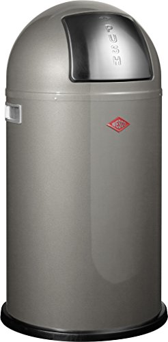 Wesco 175 831 Pushboy Abfallsammler 50 Liter Graphit 40 x 40 x 75.5cm (L/B/H), Edelstahl von WESCO