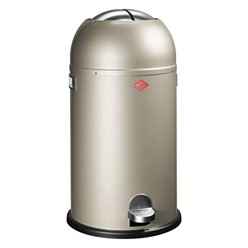 Wesco 184 631 Kickmaster Abfallsammler 33 Liter neusilber 37.5 x 37.5 x 69cm (L/B/H), Edelstahl von WESCO