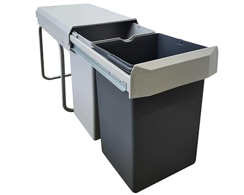 Wesco 12871 Double-Boy Einbaueimer 2 x 15 Liter Anthrazit-grau von Wesco