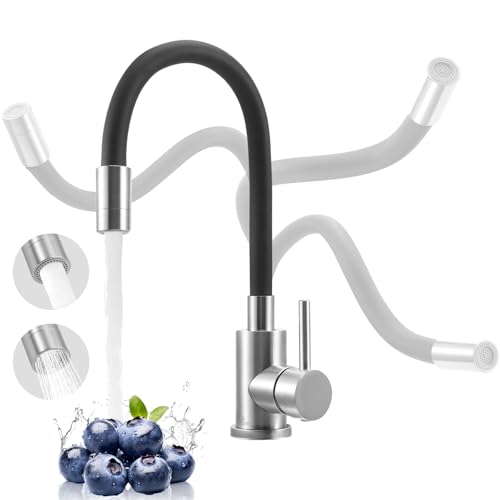 Flexibler Schlauch Spültischarmatur mit 2 Strahlarten, Wasserhahn Küche 360° Drehbar, Edelstahl Küchenamatur Flexiblem Auslauf, Mischbatterie Küche von Wesditly