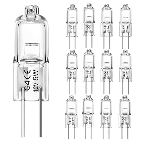 WeshLMPO Halogen G4 5w 12v 12 Stücke G4 Halogen Leuchtmittel 2700K Warmweiß Dimmbar für Backofen 300 Grad. von WeshLMPO