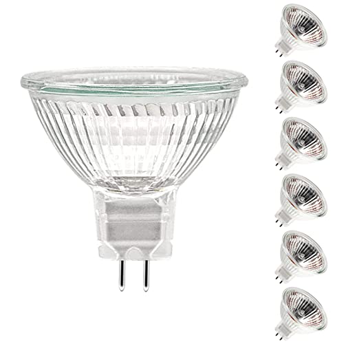 WeshLMPO Halogen Mr16 Gu5.3 Halogen Leuchtmittel Dimmbar Halogen 12v 50w Warmweiß 2700K for Halogenstrahler Einbau Schienenbeleuchtung Pack of 6 von WeshLMPO