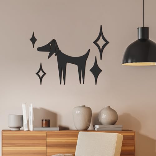 Wesiti Moderne Wanddekoration mit Hundemotiv, Vintage-Stil, Schwarz und Atomsterne, Retro, ästhetisch, niedlich, für Küche, Badezimmer, Liebhaber, Geschenke, 5 Stück Wesiti Moderne Wanddekoration mit Hundemotiv, Vintage-Stil, Schwarz und Atomsterne, Retro, ästhetisch, niedlich, für Küche, Badezimmer, Liebhaber, Geschenke, 5 Stück von Wesiti
