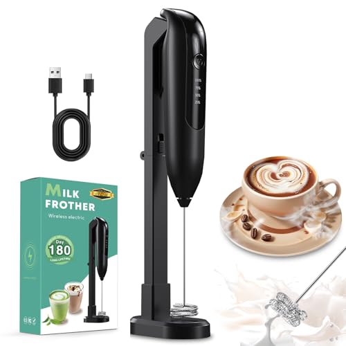 Kaffeebesen, Handheld Milchaufschäumer Handheld mit USB-C Ladekabel Aufschäumer Schneebesen Mini Milchaufschäumer Wiederaufladbar für Kaffee, Matcha Kaffeebesen, Handheld Milchaufschäumer Handheld mit USB-C Ladekabel Aufschäumer Schneebesen Mini Milchaufschäumer Wiederaufladbar für Kaffee, Matcha von Weskjer