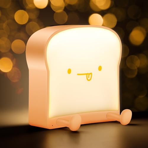 Weskjer Nachtlichter für Kinder, Toast-Nachtlicht mit USB Aufladbar Brot Lampe Niedliche Kawaii Nachtlicht, Baby Nachtlicht Nachttischlampe Für Die Kleinsten Kinderzimmer von Weskjer