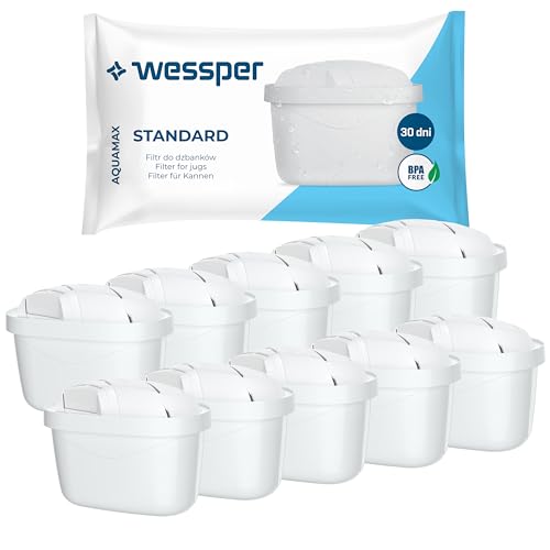 Wasserfilter für Brita Maxtra | 10er Pack Maxtra+ Kartuschen Brita Wasserfilter Filter mit Aktivkohle und Lonenaustauscherharz | Passt zu Brita Marella, Maxtra Wasser Kanne von Wessper