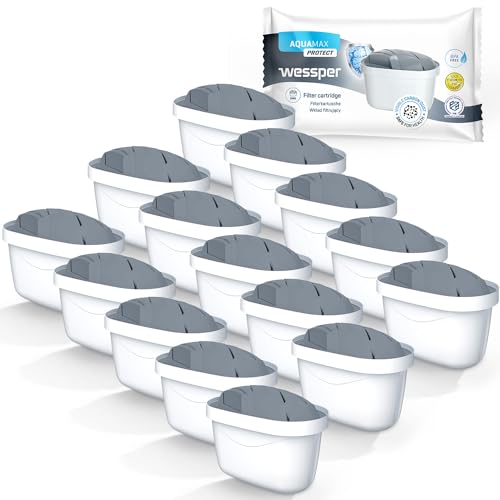 Wessper Wasserfilter Kartuschen für Hartes Wasser Kompatibel mit BRITA Maxtra+ Filter, Maxtra Plus, 15er Pack von Wessper