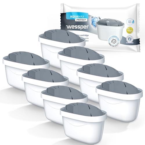 Wessper Wasserfilter Kartuschen für Hartes Wasser Kompatibel mit BRITA Maxtra+ Filter, Maxtra Plus, 8er Pack von Wessper