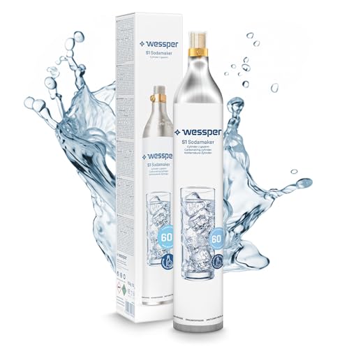 Wessper 1 x CO2-Zylinder, Geeignet für SodaStream, Aarke, Brita, WasserMaxx u.v.a Wassersprudler | 425g (60 l) von Wessper