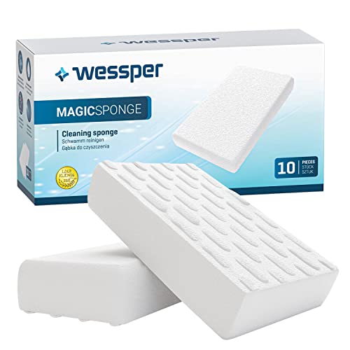 Wessper 10er Set Zauberschwamm Schmutzradierer Schwamm & Radierschwamm Magic Eraser Für Wand Küche Bad Auto Haushalt | Weiß Wunderschwamm Zauberschwamm Reinigungsschwamm Für Schuhe & Alle Oberflächen von Wessper