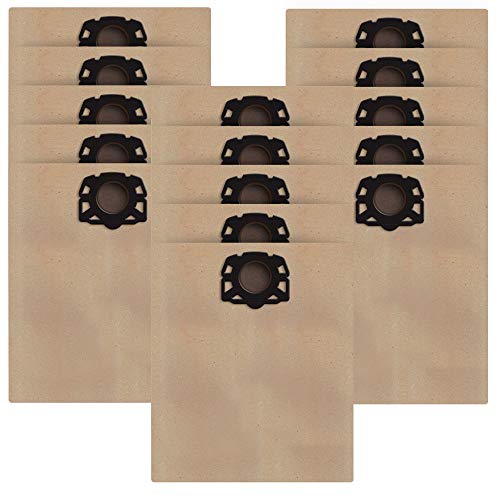 Wessper 15-Pack Papierfiltertüten für Karcher WD4 WD5 WD5 / P Staubfilterbeutel für Kärcher Cleaner MV4 / MK5 / MV6 Staubsauger Nass- / Trockensauger (Ersatz 2.863-006.0) von Wessper