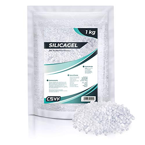 Wessper 1kg Silica Gel Weiß Regenerierbar Kieselgel, Trockenmittel Luftentfeuchter ohne Indikator | Universal Silikagel gegen Schimmel & Korrosion | Silicagel Zum Trockenblumen Haus Auto Vitrinen von Wessper