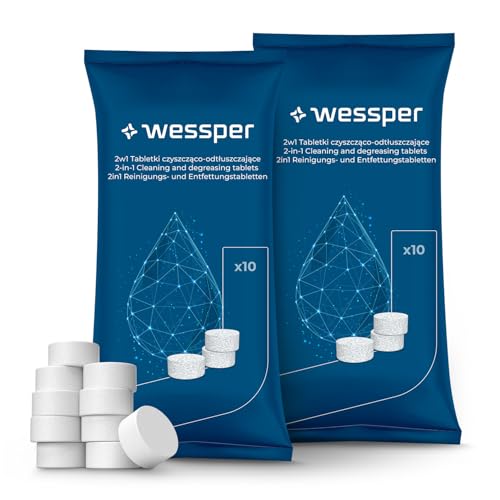 Wessper 20 Stück Reinigungstabletten für alle Kaffeevollautomaten und Kaffeemaschinen von Wessper