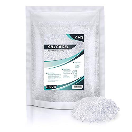 Wessper 2kg Silica Gel Weiß Regenerierbar Kieselgel, Trockenmittel Luftentfeuchter ohne Indikator | Universal Silikagel gegen Schimmel & Korrosion | Silicagel Zum Trockenblumen Haus Auto Vitrinen von Wessper