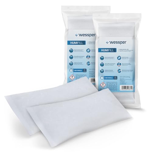 Wessper 2x Luftentfeuchter Nachfüllbeutel - Luftentfeuchter Granulat 500g | Universal Luftentfeuchter Nachfüllpack, Verhindert Feuchtigkeit | Raumentfeuchter gegen Schimmel, Moder, Üble Gerüche von Wessper