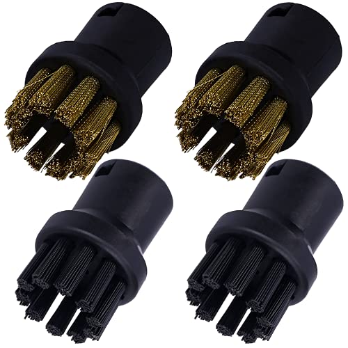Wessper 4er Pack Dampfreinigungsbürste, Düse Rundbürsten Bürste für Kärcher, Kärcher Dampfreinigungsbürste Runde Dampfbürste SC1 SC2 CTK10 SC3 SC4 SC5 SC7 von Wessper