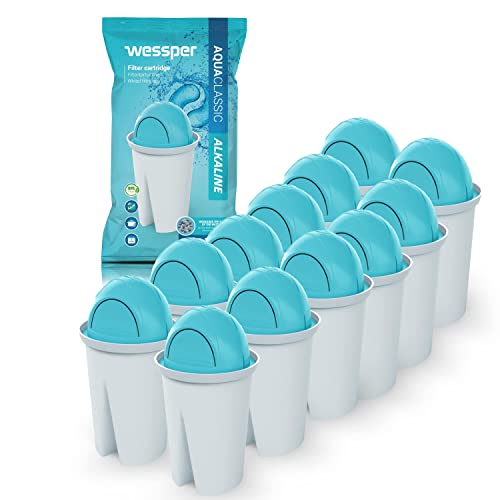 Wessper Alkaline Classic Filterkartuschen für basisches Wasser passend für Brita Classic Wasserfilter kartuschen, Pack 12 von Wessper