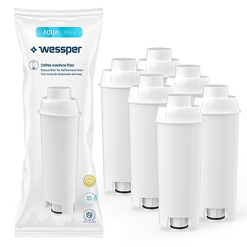 Wessper Wasserfilter Kartuschen Aqua Lunga Kompatibel mit Delonghi Kaffeevollautomat DLSC002, SER3017 & 5513292811 - ECAM, ESAM, ETAM, SECAM - 6er Pack von Wessper
