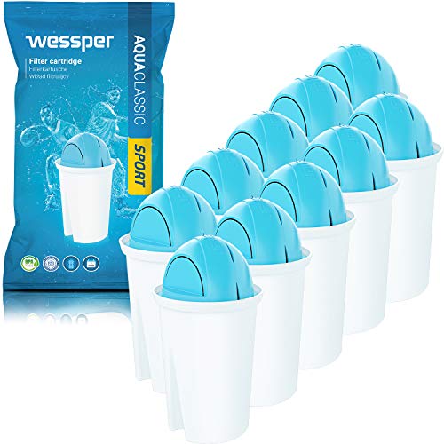 Wessper AquaClassic Sport Filterkartuschen kompatibel mit Brita Classic, Aqua Select Classic, PearlCo, AmazonBasics – 10er Pack von Wessper