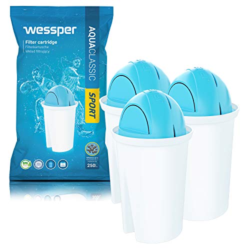 Wessper AquaClassic Sport Filterkartuschen kompatibel mit Brita Classic, Aqua Select Classic, PearlCo, AmazonBasics – 3er Pack von Wessper