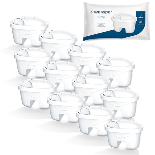 Wessper Wasserfilter AquaFlux 12 Stück | Kompatibel mit Laica Bi-Flux, Brita Maxtra, Dafi Unimax | Filtersatz mit Aktivkohle & Lonenaustauscherharz zur Kalk- & Chlorreduzierung Wessper Wasserfilter AquaFlux 12 Stück | Kompatibel mit Laica Bi-Flux, Brita Maxtra, Dafi Unimax | Filtersatz mit Aktivkohle & Lonenaustauscherharz zur Kalk- & Chlorreduzierung von Wessper