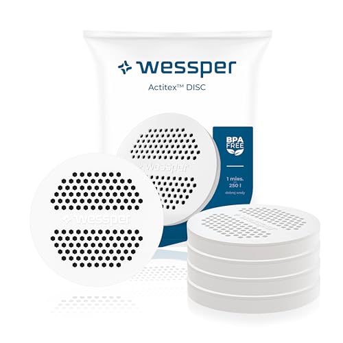 Wessper Disc Filter für Trinkflasche und Kanne, Wasserflasche filter mit Aktivkohle, Ersatz für Brita Microdisc Flaschen und Karaffen, Reduzierung von Chlor und Schwermetalle- 4 Stück von Wessper