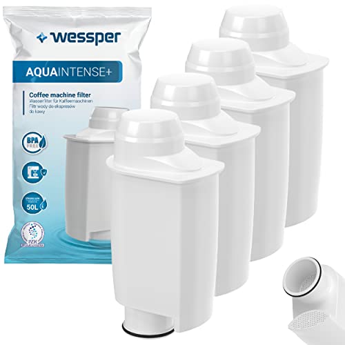 Wessper Kaffeemaschine Wasserfilter 4 Stück | Ersatz Kompatibel mit Saeco CA6702/00, Brita Intenza+ | Entfernt Chlor und Schwermetalle, Schützt Kaffeevollautomaten gegen Verkalkung von Wessper