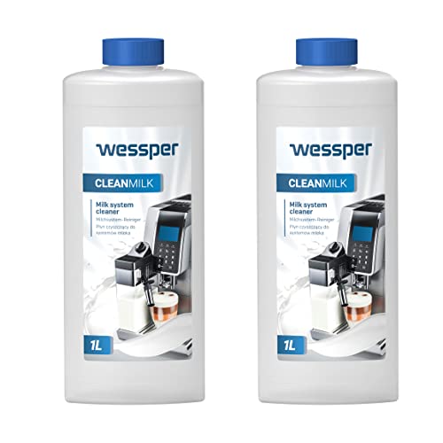 Wessper Milchsystemreiniger für Kaffeevollautomat Flüssig-Reiniger für Milchaufschäumer, Kompatibel mit Jura Melitta WMF Delonghi Nespresso Seaco Siemens - 2 x 1L von Wessper