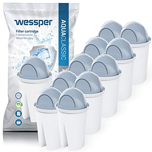 Wessper Pack 10 Filterkartuschen für Hartes Wasser komp. BRITA Classic Wasserfilterkannen, BRITA Classic Filterkartuschen von Wessper