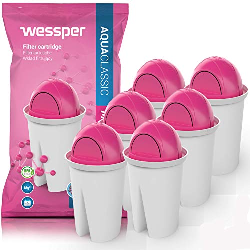 Wessper Pack 6 Magnesium Filterkartuschen für BRITA Classic Wasserfilterkannen, Kompatibel mit BRITA Classic Filterkartuschen von Wessper