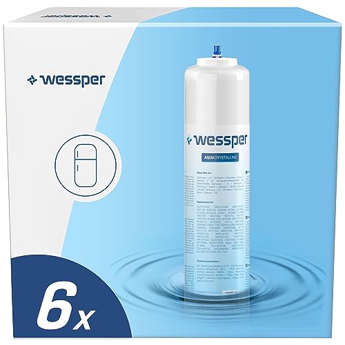 Wessper Wasser Filter für Kühlschrank, Ersatz Wasserfilter Kartuschen Kompatibel mit Samsung Side By Side, DA29-10105J, BOSCH, SIEMENS, LG, SMEG - 6er Pack von Wessper