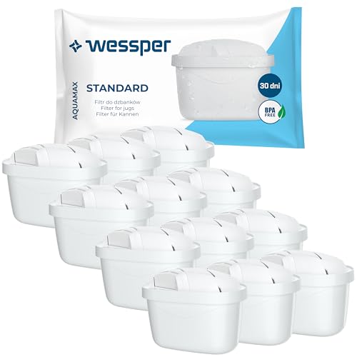 Wessper Wasserfilter Kartusche Kompatibel mit Brita Maxtra Wasser Kanne, Filter mit Aktivkohle und Lonenaustauscherharz, Wasserfilterkatuschen - 12er Pack von Wessper