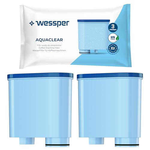 Wessper Wasserfilter Kartuschen Kompatibel mit Philips Aquaclean CA6903/10 CA6903/22 CA6903 und Saeco Kaffeemaschine, Filterpatrone mit Aktivkohle für Kaffeevollautomat - 2er Pack von Wessper