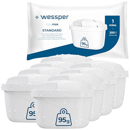 Wessper Wasserfilter Kartuschen Satz mit 8 Stück | Ersatz für BRITA MAXTRA+ Wasserfilter | Wasserfilterkartuschen Reduziert Chlor & Kalk | Reineres Wasser | Kompatibel mit Brita Kanne Wessper Wasserfilter Kartuschen Satz mit 8 Stück | Ersatz für BRITA MAXTRA+ Wasserfilter | Wasserfilterkartuschen Reduziert Chlor & Kalk | Reineres Wasser | Kompatibel mit Brita Kanne von Wessper