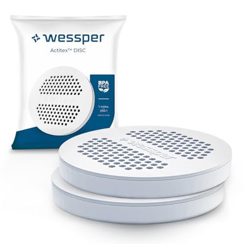 Wessper Wasserfilter MicroDisc 2er Pack | Filter Disc Replacement für Brita MicroDisc Trinkflaschen und Karaffen | Ncht Gwebte Aktivkohle, Mikropartikel, Reduzierung von Chlor und Schwermetalle von Wessper