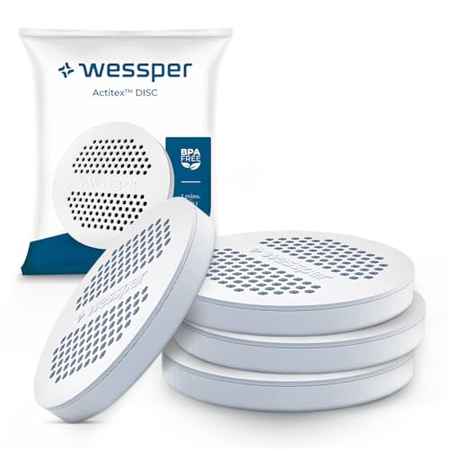 Wessper Wasserfilter MicroDisc 4er Pack | Filter Disc Replacement für Brita MicroDisc Trinkflaschen und Karaffen | Ncht Gwebte Aktivkohle, Mikropartikel, Reduzierung von Chlor und Schwermetalle von Wessper