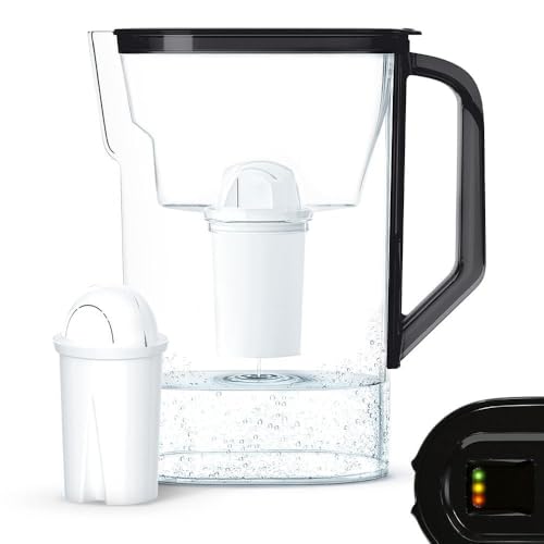 Wessper Wasserfilterkanne 2.7 L | Ersatz für Aquaphor Standard, Brita Classic, Dafi Classic | für Kühlschranktür mit manueller Filterverschleißanzeige | Wasserfilterkanne + Wasserfilter – Schwarz Wessper Wasserfilterkanne 2.7 L | Ersatz für Aquaphor Standard, Brita Classic, Dafi Classic | für Kühlschranktür mit manueller Filterverschleißanzeige | Wasserfilterkanne + Wasserfilter – Schwarz von Wessper