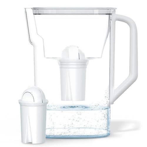 Wessper Wasserfilterkanne 2.7 L Kompatibel mit Brita Classic für Kühlschranktür | Wasser Filtersystem zur Reduzierung von Kalk, Chlor | Wasserfilterkanne + Wasserfilter AQUACLASSIC – Weiß von Wessper