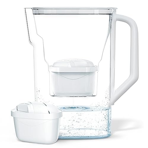 Wessper Wasserfilterkanne 2.7 L Kompatibel mit Brita Maxtra für Kühlschranktür | Wasser Filtersystem zur Reduzierung von Kalk, Chlor | Enthält Wasserfilterkanne + Wasserfilter AQUAMAX - Weiß von Wessper