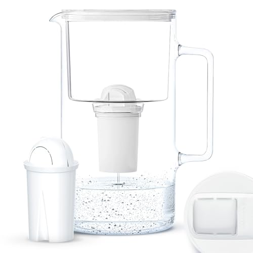 Wessper Wasserfilterkanne Aus Glas 3 L Kompatibel Mit Brita Classic -wasserfilterkartuschen | Inklusive 1 Wasserfilter-kartusche, Reduziert Kalk Und Chlor, Weiß Wessper Wasserfilterkanne Aus Glas 3 L Kompatibel Mit Brita Classic -wasserfilterkartuschen | Inklusive 1 Wasserfilter-kartusche, Reduziert Kalk Und Chlor, Weiß von Wessper