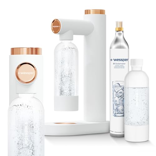 Wessper Wassersprudler, Sprudelwasser Maschine, 800ml PET- Flaschen BPA-Frei & 60L CO2 Zylinder | Sprudelwassersprudler-Set und 800-ml-Flasche | Trinkwassersprudler Water Carbonator | Weiss Wessper Wassersprudler, Sprudelwasser Maschine, 800ml PET- Flaschen BPA-Frei & 60L CO2 Zylinder | Sprudelwassersprudler-Set und 800-ml-Flasche | Trinkwassersprudler Water Carbonator | Weiss von Wessper