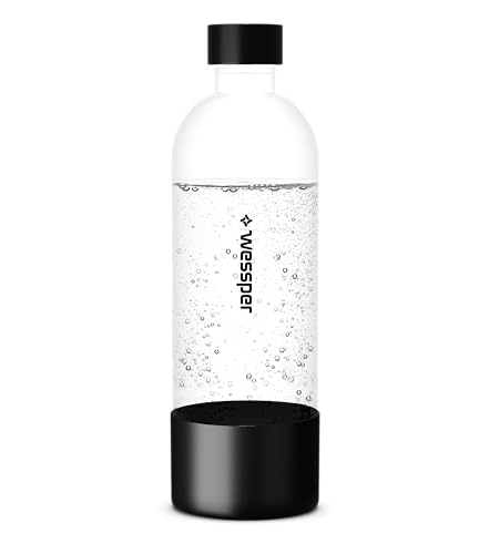 Wessper Wassersprudler Ersatzflasche für Wassersprudler-Saturator, Hochwertige 1 Liter PET Flasche | Kunststoff Trinkflasche BPA-FREI Kompatibel Wassersprudler | Prickelnde Erfrischung mit SodaStream von Wessper