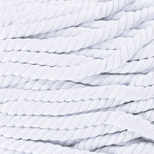 Natur gedrehtes Seil Baumwolle – Super Soft – sortiert Farben ist ½ Zoll Durchmesser entweder in 10, 25, 50 oder 100 FT Längen 10ft weiß von West Coast Paracord