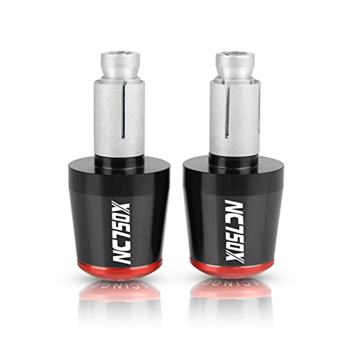 7/8 "22mm Motorrad Lenker Griffe Ende Griff Bar Kappe Enden Stecker Für NC750X NC 750X 2014-2018 2019 2020 2021 2022 2023(Black-Red) von WestCH