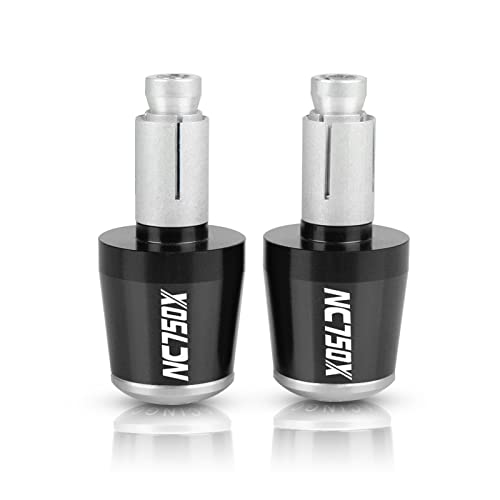 7/8 "22mm Motorrad Lenker Griffe Ende Griff Bar Kappe Enden Stecker Für NC750X NC 750X 2014-2018 2019 2020 2021 2022 2023(Black-Silver) von WestCH