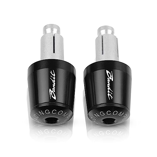7/8 "22mm Motorrad Lenker Griffe Enden Griff Bar Kappe End Stecker Für Suzuki GSF 250 400 1200 1250 600 600S 650 650S 650N BANDIT(Black-Black) von WestCH