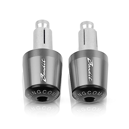7/8 "22mm Motorrad Lenker Griffe Enden Griff Bar Kappe End Stecker Für Suzuki GSF 250 400 1200 1250 600 600S 650 650S 650N BANDIT(Gray-Black) von WestCH